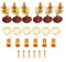 Gitarrensaiten Stimmwirbel 3L3R Chrome Tuner Gitarren Mechaniken für Folk Akustik E-Gitarren Tuner Gitarrenteile Ersatz(Gold) Gevoline Accessoires