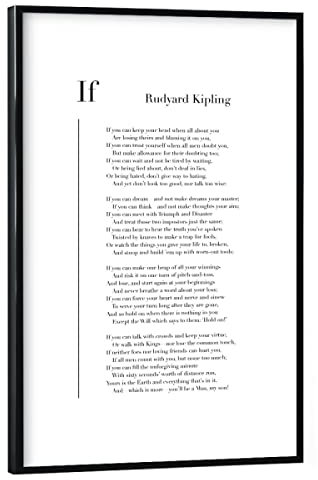 artboxONE Poster mit schwarzem Rahmen 30x20 cm Typografie If by Rudyard Kipling - Bild Rudyard Kipling
