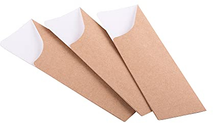 Confezione da 50 tasche per bacchette per sushi in carta kraft misura M, 60 x 190 mm, in cartone, posate, biodegradabili, riciclabili, ecologiche (50, M)