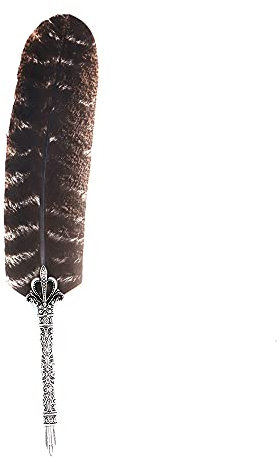 ANCLLO Vintage Feather Quill Pen Nature Feather Dip Pen for Wedding Sign In Creative Office Supplies - Style B