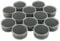 Box Displays Pack of 12 Gem Pots Earrings Rhinestone Gems Acrylic Nails Caviar Beads Nail Art (Black Medium Gem Pots)
