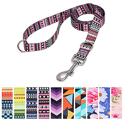 Suredoo Hundeleine Verstellbare, Weich & Komfort Nylon Haustier Trainingsleine mit Doppel-D-Ringfür Kleine Mittlere Große Hunde, 120cmx2cm (Lila)