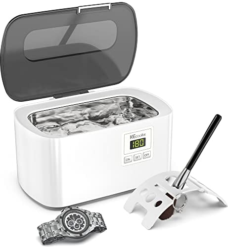 KECOOLKE Nettoyeur à ultrasons pour Bijoux, 600 ML Nettoyant sonique avec minuterie numérique pour Lunettes, bagues, pièces de Monnaie, Anneau, Argent