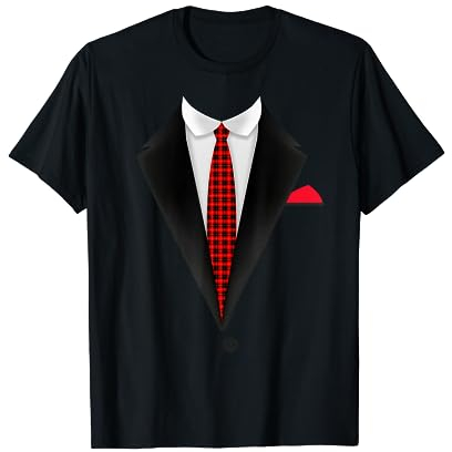 Anzug mit Karo Krawatte Lustiges Kostüm - Halloween Kostüm T-Shirt
