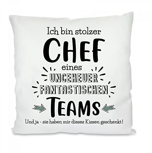 Herzbotschaft Kissen: Ich Bin stolzer Chef eines ungeheuer fantastischen Teams. Und ja - sie haben Mir Dieses Kissen geschenkt!