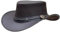 Aussie Western Style Cowboy Real Genuine Leather Brown Outback Bush Hat with Chin Strap - M