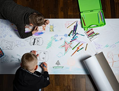 LEIPA Malpapier und Malunterlage 0,7m x 48m Rolle 200g/m² aus Recyclingpapier, Bastelpapier Kinder, Skizzenpapier Studenten