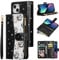 UEEBAI Wallet Case for iPhone 13 6.1, Glitter PU Leather Magnetic Handbag Zipper Pocket Case Kickstand Card Slots with Wrist Strap TPU Shockproof Flip Cover - Bling Black