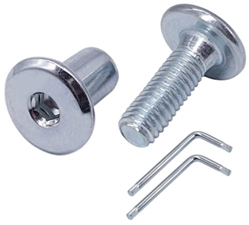 SKIR'CO (30 pz) Bulloni di collegamento in acciaio zincato M6 x 20 mm con dadi, bulloni di collegamento per mobili, viti a brugola esagonali
