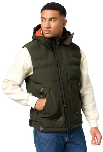 STONE HARBOUR Herren Steppweste mit Abnehmbarer Kapuze Egoor Olive Gr. M