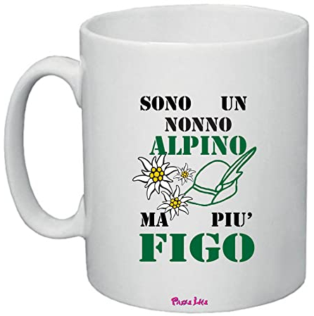 Tazza Ceramica Alpino - 350ml - Ceramica - nonno alpino - Regalo uomo - Collezione Adunata alpini