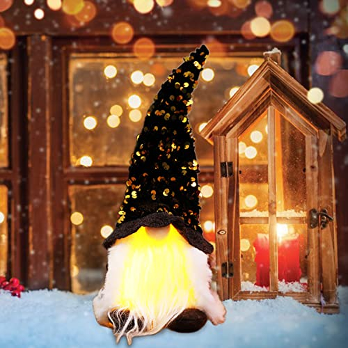 Weihnachten Deko Wichtel Figuren mit LED Licht Weihnachtswichtel mit Pailletten Weihnachtszwerge,Elf Gesichtslose Plüsch Zwerg Beleuchtete Wichtel für Weihnachten Zuhause Deko