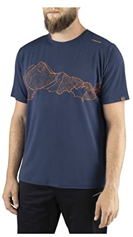 viking Herren T-Shirt Lenta Bamboo Man Light (500/22/6644/1954) klassisch, bequem, Marineblau-orange XL EU