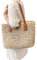 Sac de Plage en Paille pour Femmes - Grande Capacité, Fourre-Tout Tissé pour Vacances d'Été - Beige