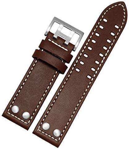 BONOOL Lederarmband Armband Handgelenk 20mm 22mm Band für Hamilton Aviation H77755533 H77616533 Echtes Leder Herrenuhrenarmband