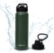 Hydrate Bottles - Trinkflasche Edelstahl - 700ml - Thermoskanne - Wasserflasche mit Silikon-Kunststoff-Deckel - hält Getränke kühl - Trinkflasche Wandern - Regenwaldgrün