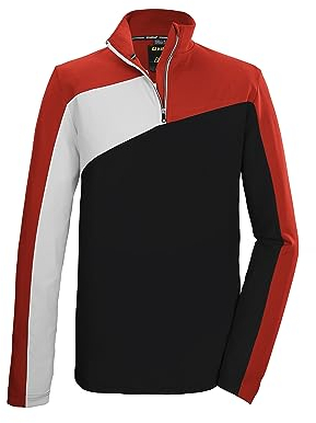 killtec Herren Funktionsshirt mit Stehkragen und Reißverschluss KSW 65 MN LS SHRT, schwarz, M, 39728-000