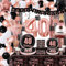 40th Birthday Decorations - Black and Rose Gold Party Decorations, Balloons, Banner, Plates, Napkins, Cups, Tablecloth, 40th Birthday Party Supplies for Women, Serve 20