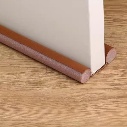 thumbgeek Zugluftstopper für Türen, flexibler Türboden, Zugluftstopper, Dichtungsstreifen, schalldicht, staubdicht, winddicht, hält Ihr Zuhause warm und zugfrei (Braun)