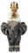 Betender Mönch auf Elefant, Buddha-Figur, Gold-Weiß, Kunststein, 26,5 cm - Statue Deko Buddhismus