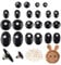 PH PandaHall 120 PCS Plastic Safety Eyes, 12 Styles Craft Eyes Black Stuffed Crochet Eyes Kawaii Eyes with 120PCS Washers for Amigurumi, Puppet, Plush Animal and Teddy Bear, Oval/Flat Round
