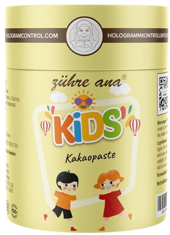 Zühre Ana Kinder Kakao Paste - Immunsystem stärken - Vitamine kinder - Appetit anregen - Mit Blütenhonig, Gelee Royale, Melasse, Pollen, Propolis - Knochenentwicklung - Multivitamin C, Vegan
