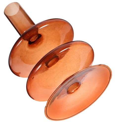 Bougeoir en Verre Pilier Marron 1 Pièce, Style Simple et Stable | Restaurant et Fête, Effet Décoratif, Accueille Plusieurs Types de Bougies