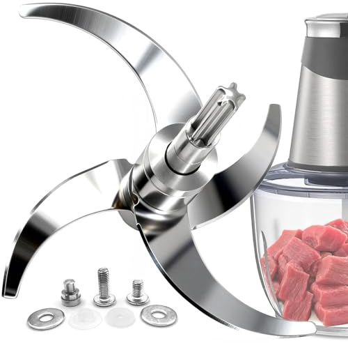 8-Cup All Stainless Steel Food Processor Blade, Self-Adjustable Height