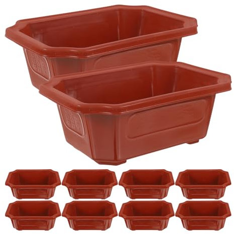Sosoport 50 Pièces Pot De Fleur Pots D'entraînement Bonsaï s pour Plantes Conteneur De Bonsaï De Jardinage De Plante Grasse s De Fleurs Rectangulaires à Plastique Rouge