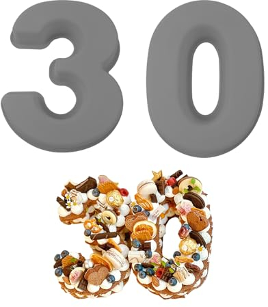 MytaYt 2 Stück VERDICKT 10 Zoll Silikon Kuchenform Zahlen 30 Silikon Backform Set 25cm für Kindergeburtstag, Jubiläum, Partys