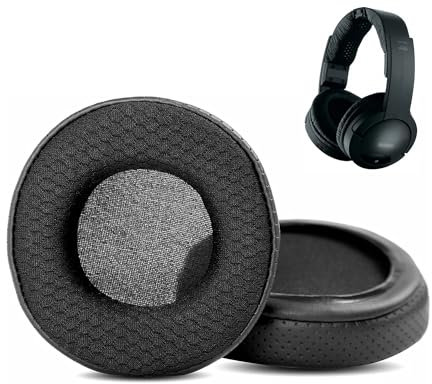 HTINDUSTRY Ohrpolster Ersatzkissen Kompatibel mit Sony MDR-RF865RK MDR-RF865R Kopfhörern Ohrpolster mit atmungsaktivem Leder/strapazierfähigem Stoff und Memory-Schaum