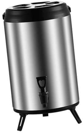 FytStycale Dispensador de bebidas frías y calientes, barril de té, dispensador de bebidas aislado, cubo de té para hoteles, 8l Plata