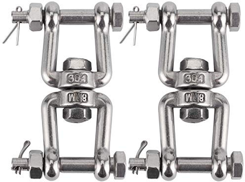 Conector de anillo giratorio de acero inoxidable 304 con grillete giratorio de ancla, 2 uds., con seguro M8 para barcos