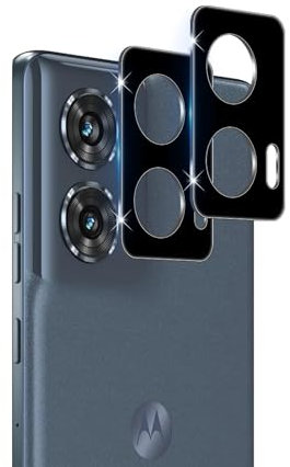 Datree 2 Piezas para Motorola Moto Edge 50 Fusion Protector de Pantalla Lente de Cámara, 9H Dureza HD Anti-Arañazos Cristal Templado Cámara Trasera Lente Protector （Negro）