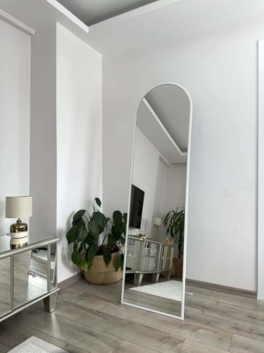 JOLONDO Ganzkörperspiegel Ovaler Standspiegel, 180×50 cm, Weiß