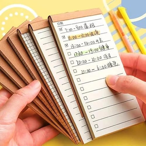 200 Seiten (4 Kapital) Notizblock Haftnotizen Sticky Notes Kraftpapier Schreibblöcke Notizblöcke Tragbarer Tagesplaner Zeitplan Aufgabenblock Schulbedarf Büroartikel Studium Must Haves