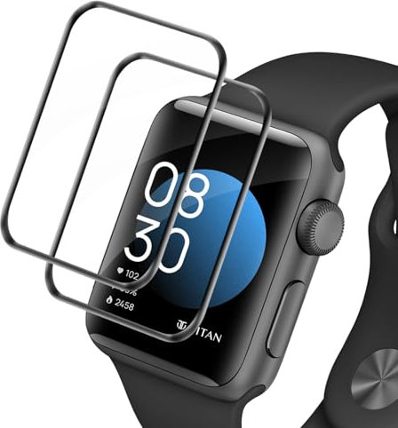 Carantee 2 Stück Schutzfolie für Panzerglas für Apple Watch Series 4/5/6/se 44mm Folie, HD Antifouling Series 4/5/6/se 44mm Displayschutzfolie, Anti-Blasen Premium Schutzglas für Apple Watch SE 44mm