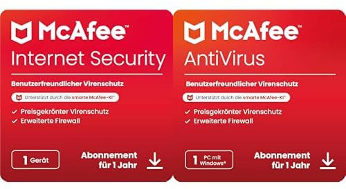 McAfee Internet Security (1 Geräte) 2025 & McAfee AntiVirus 2025 | 12 Monate|