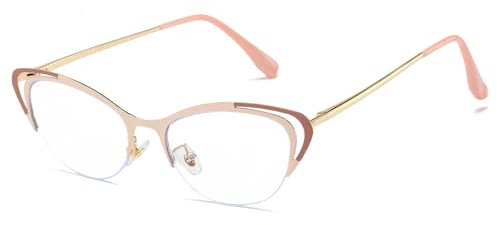 LJCZKA Cat Eye Blue Light Blocking Glasses for Women Small Cat Eye Computer Glasses Clear Lens Anti-Eyestrain for Texting, Reading, Gaming