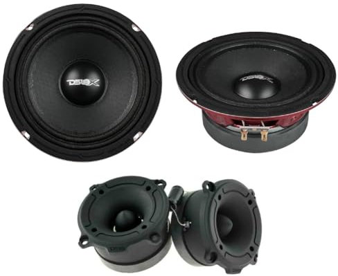 KIT SET PER DS18 con 2 midrange PRO-X6.4M da 16,5 cm 4 ohm 250 watt rms 500 watt max + 2 tweeter PRO-TW120B da 7,9 cm 4 ohm 120 watt rms 240 watt max, per auto, kit a coppia