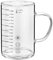 Bicchiere graduato in vetro borosilicato, per anziani, principianti, perdita di peso, con misure per acqua, latte, succhi di frutta, frappè, caffè (450 ml)