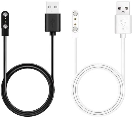 2 Piezas Cargador Smartwatch, Cargador Magnético Universal para Reloj Inteligente 2 Pines 2.84mm, Cable de Carga USB para Smartwatch, Portátil y Duradero para Casa, Oficina y Viajes