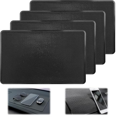 4 Stück Antirutschmatte Auto Armaturenbrett, Anti Rutsch Matte Auto, Antirutschmatte Handy, Anti-Rutsch-Matte für Das Armaturenbrett für Sicheren Halt Von Handys für Sonnenbrille SchlüSsel Usw