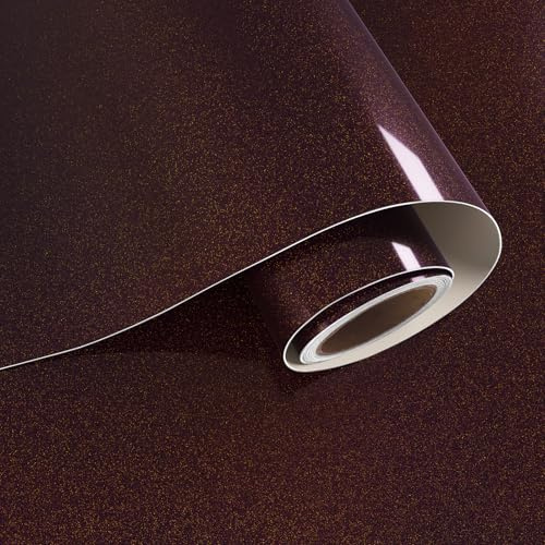 VaryPaper Dark Purple Metallic Shimmer Wallpaper Self Adhesive Kitchen Worktop Covering 40cmx200cm Glossy Iridescent Glitter Contact Paper Sticky Back Plastic Cupboards Fridge Sticker Furniture Wrap