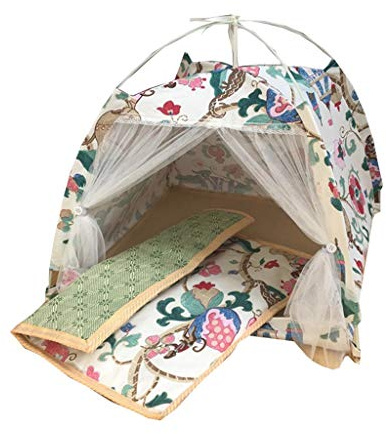 Dog Bed for Large Medium Small Dogs, Pet Bed Tent Kennel Dog House Foldable Removable And Washable Windproof And Warm Anti-mosquito Indoor And Outdoor 10 colors(E,S)