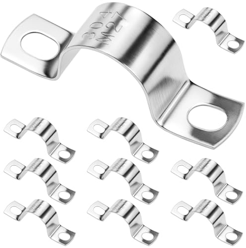 QWORK® 10 Stück Schwerer U-Rohrschelle, Ø 25mm Edelstahl 304 rohrschellen, für Rohre, Kabel, Wasserleitungen