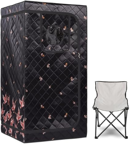 Kit de Sauna infrarouge Portab, Spa à domici for une personne avec minuterie, télécommande température, coussin chauffant for s pieds amélioré pour un usage domestique(WS)