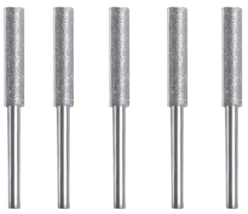 5Pcs Diamond Burr Chainsaw Sharpener 4-5.5mm, Rotary Grinding Stone File for Chain Saw Blade Sharpening & Carving (Silver 4.8mm)