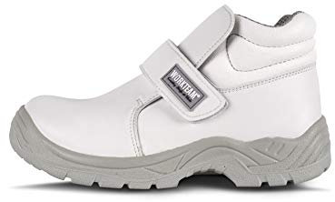 Work Team Bota de Microfibra sin Cordones, Especial alimentación. Puntera de Acero Anti Impactos. Hombre Blanco 43