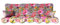 Adlatus-Kühnemuth Polsterauflage Hollywoodschaukel 150x50 Modell 922 Farbe: Blumen-Anemonen, Hintergrund grau